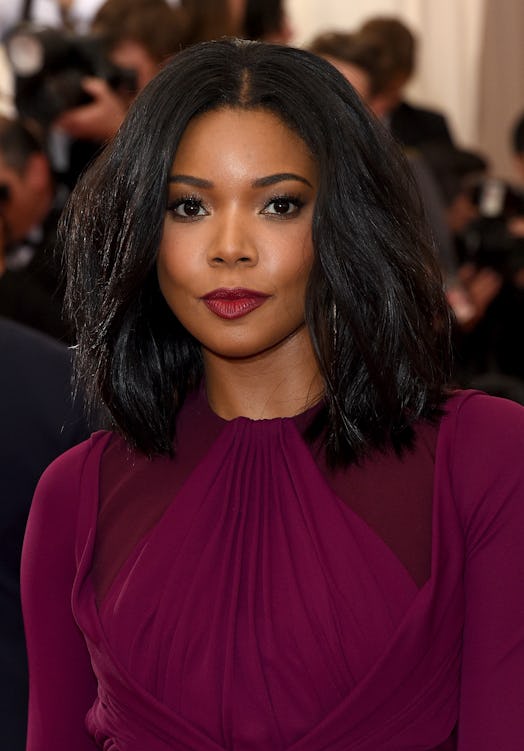 Gabrielle Union rocks soft, bouncy layers to the Met Gala in 2015. 