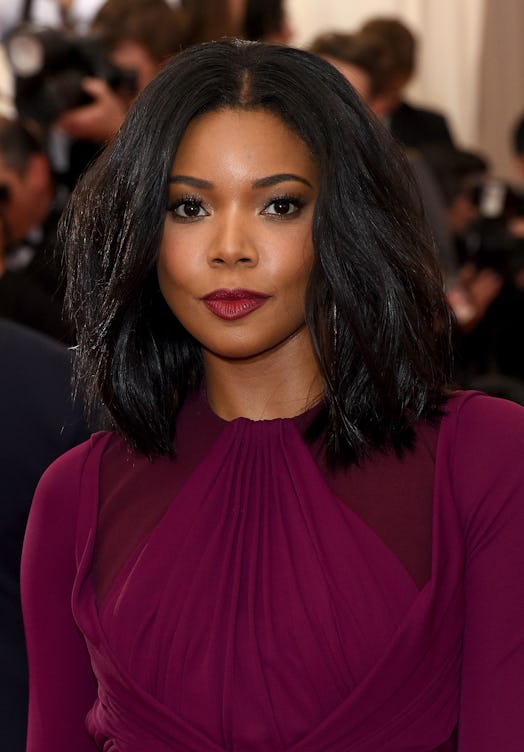 Gabrielle Union rocks soft, bouncy layers to the Met Gala in 2015.