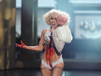 Lady Gaga famously performed her single "Paparazzi" at the VMAs in 2009.