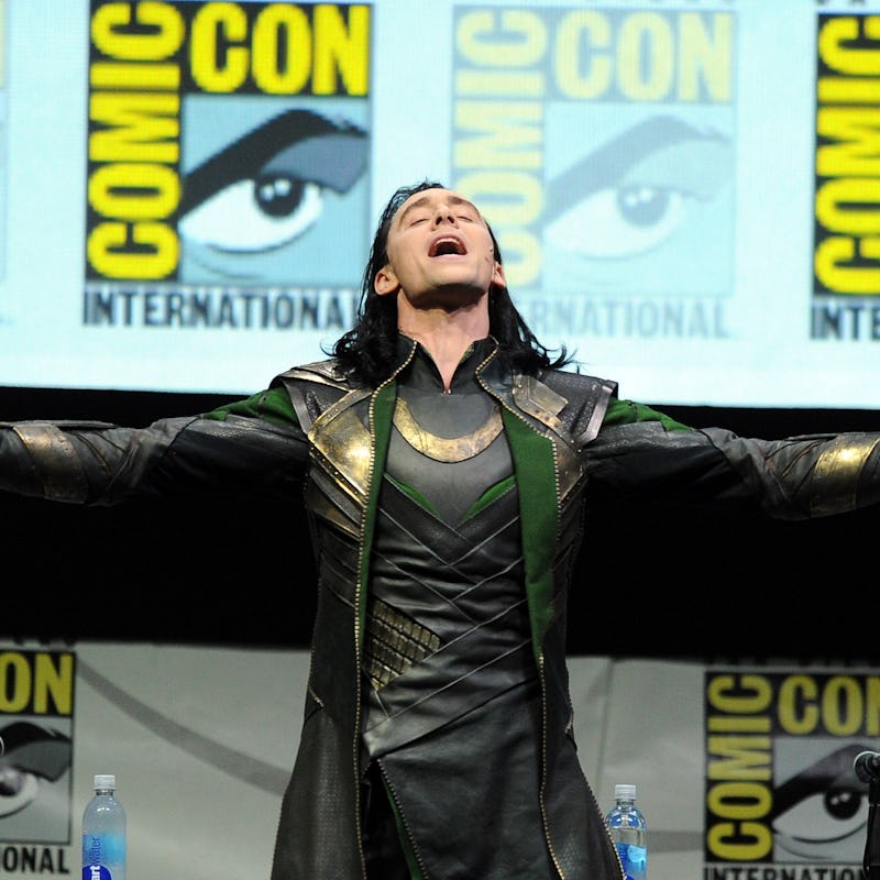 SAN DIEGO, CA - JULY 20:  Actor Tom Hiddleston speaks onstage at Marvel Studios "Thor: The Dark Worl...