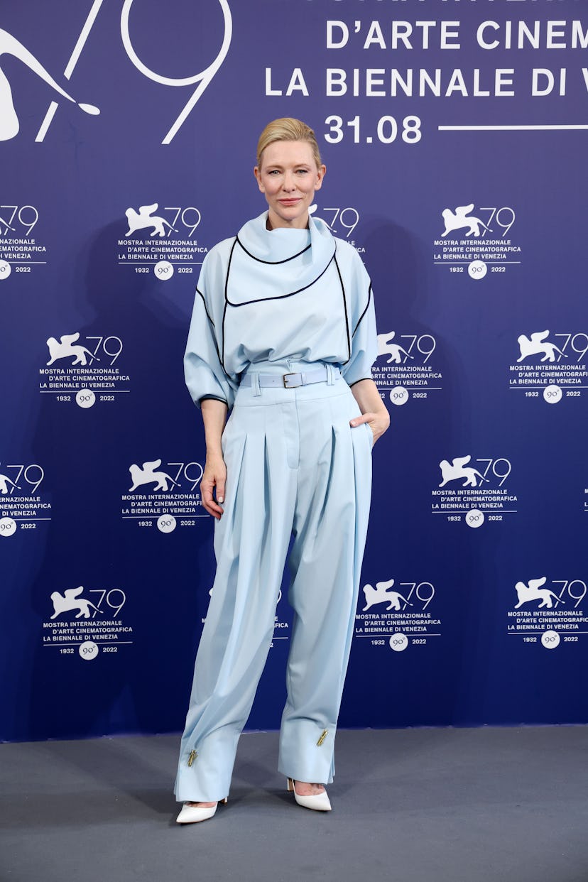 VENICE, ITALY - SEPTEMBER 01: Cate Blanchett attends the photocall for "Tar" at the 79th Venice Inte...