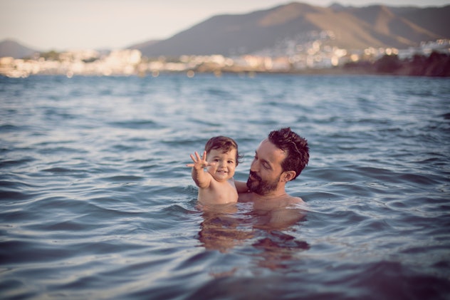 baby boy in the water in a round up of literary baby names like Ocean