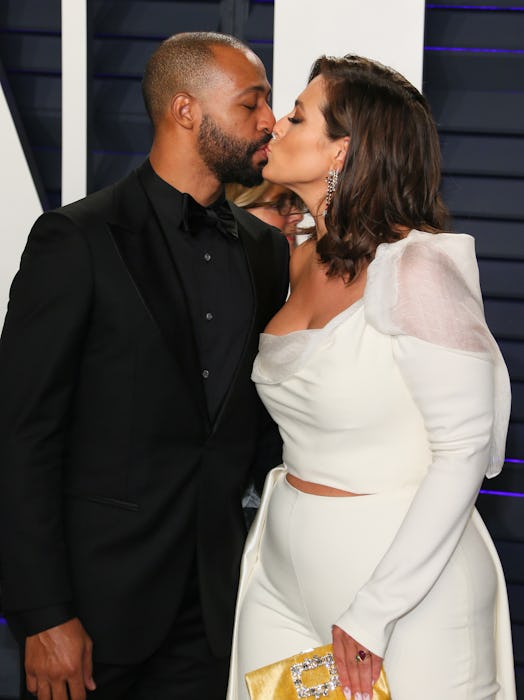 Model Ashley Graham and husband Justin Ervin attend the 2019 Vanity Fair Oscar Party.