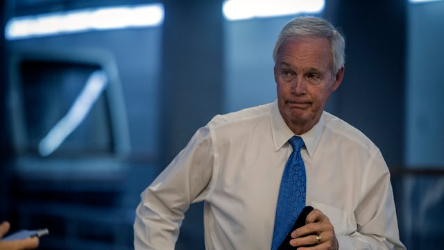 Washington, DC - August 10:
Sen. Ron Johnson(R-WI) hurries through the tunnel leading to the Capito...