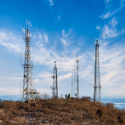 Signal tower at the top of the mountain