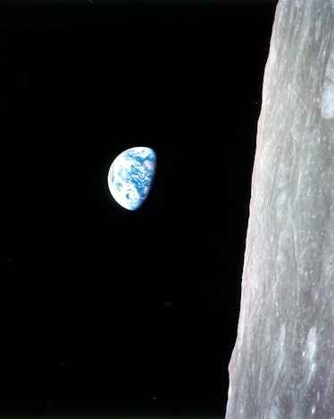 Earthrise - Apollo 8, December 24, 1968. This view of the rising Earth greeted the Apollo 8 astronau...