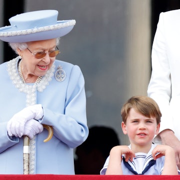 The late Queen Elizabeth II with her great-grandson Prince Louis. The youngest child of Kate Middlet...