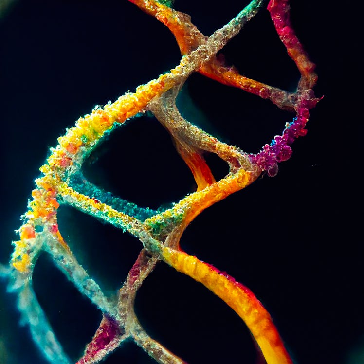 DNA structure extreme close-up. Digitally generated image