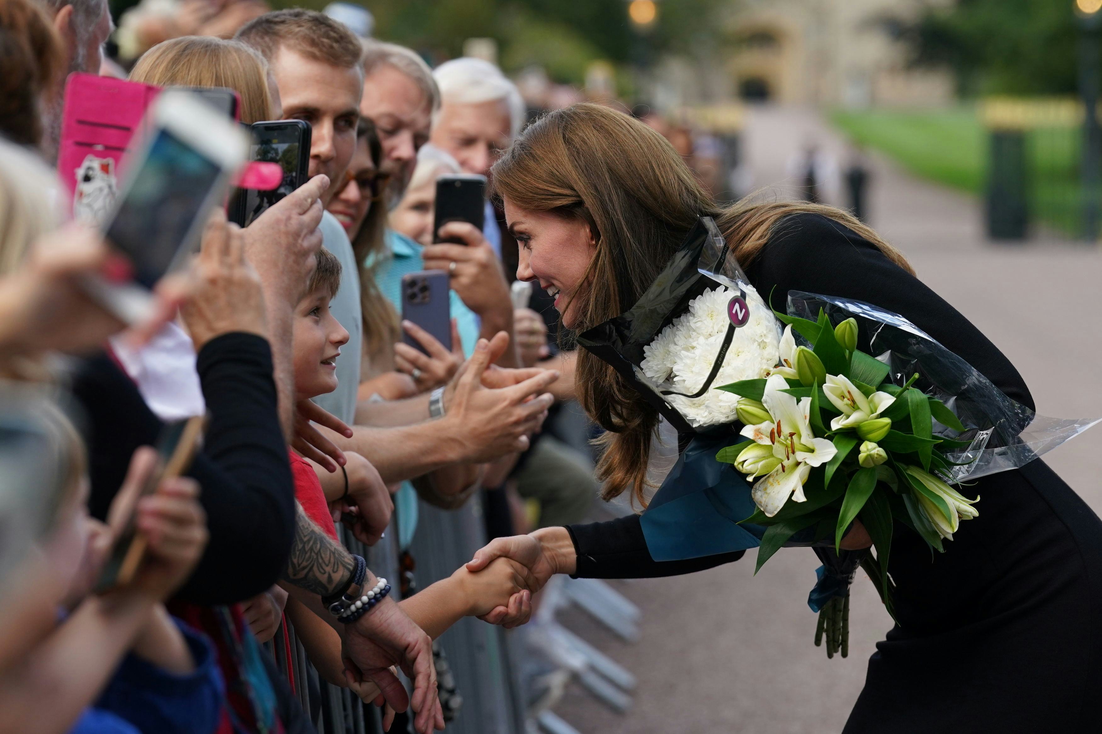 WINDSOR, ENGLAND - SEPTEMBER 10: Catherine, Princess of Wales meets members of the public on the lon&hellip;