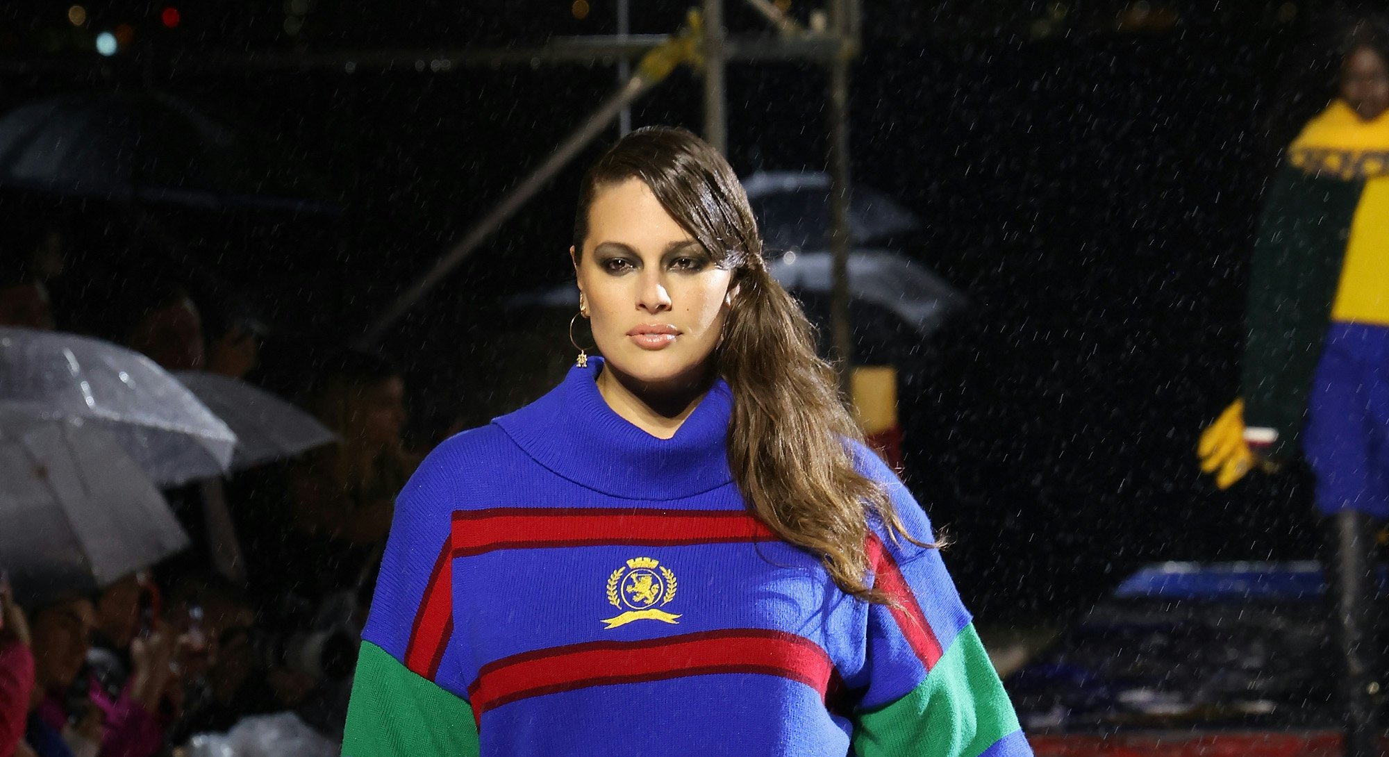 Ashley Graham walks the runway at the Tommy Hilfiger Fall 2022 show during NYFW.