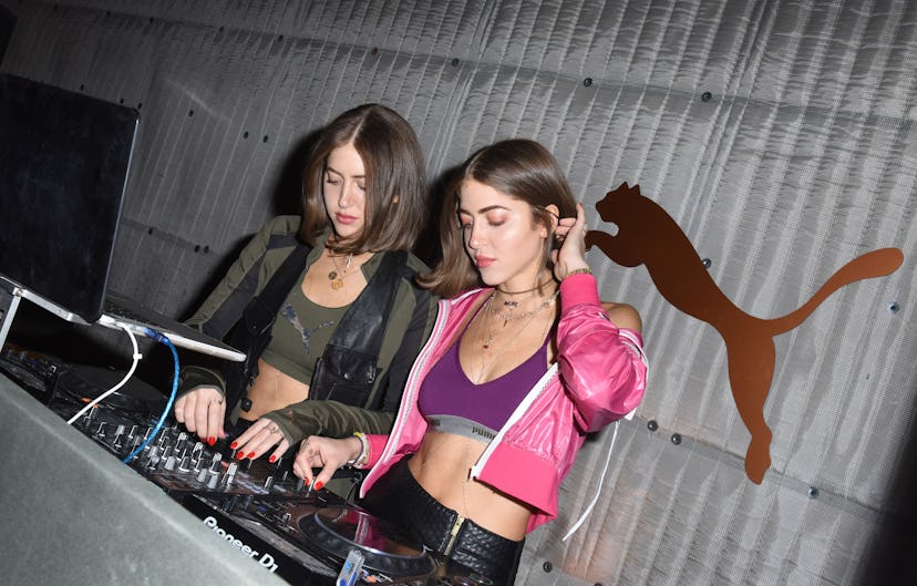 LOS ANGELES, CA - AUGUST 03:  DJs Simi and Haze attend PUMA Hosts CAMP PUMA To Launch Their Newest W...
