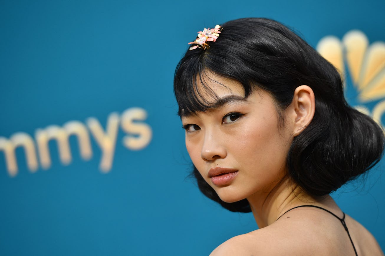 Actress Jung Ho-yeon arrives for the 74th Emmy Awards at the Microsoft Theater in Los Angeles, Calif...