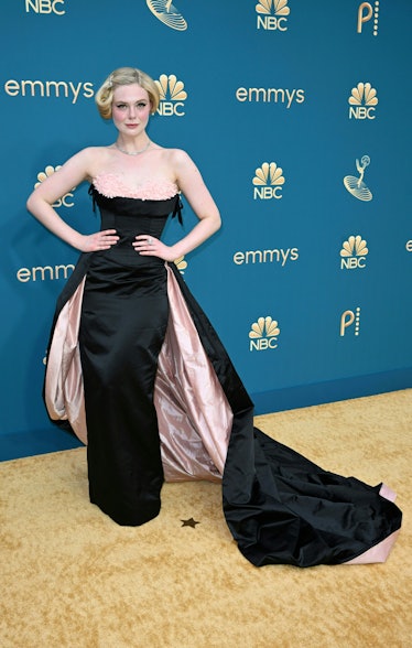 Actress Elle Fanning arrives for the 74th Emmy Awards 