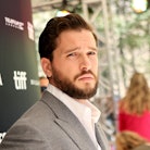 Kit Harington says his baby boy was like "a stranger" those first few weeks. Here, he attends the "B...