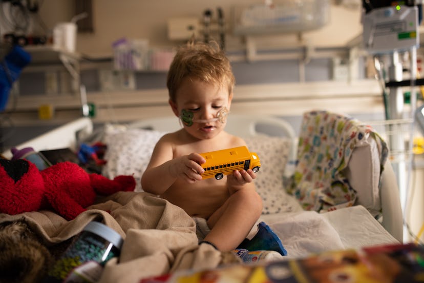 Toddler recovers in hospital pediatric intensive care unit recovering from RSV article about what PI...