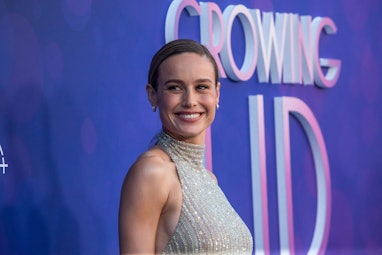 US actress Brie Larson arrives for the premiere of "Growing Up" at NeueHouse in Los Angeles, Califor...