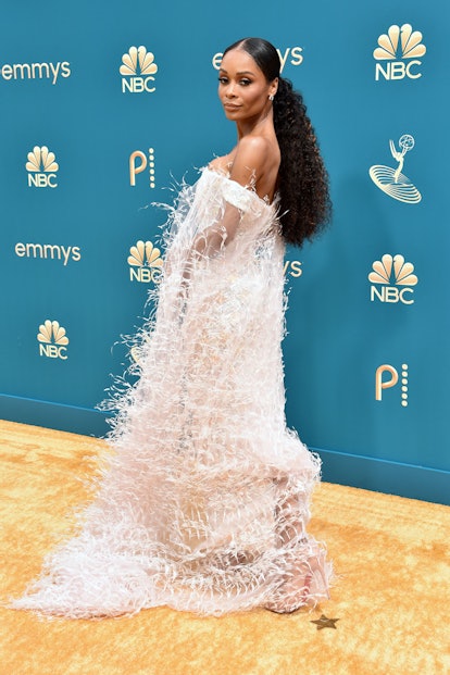 US television personality Zuri Hall arrives for the 74th Emmy Awards at the Microsoft Theater in Los...