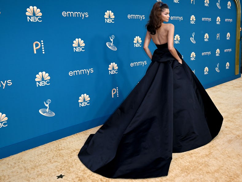 The Euphoria cast at the 2022 Emmys included Zendaya arriving for the 74th Emmy Awards at the Micros...
