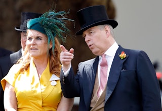 Sarah Ferguson, Duchess of York and Prince Andrew, Duke of York attend day four of Royal Ascot on Ju...