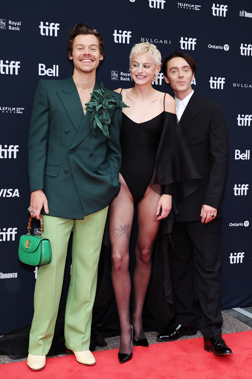 Harry Styles, Emma Corrin and David Dawson attend the "My Policeman" Premiere