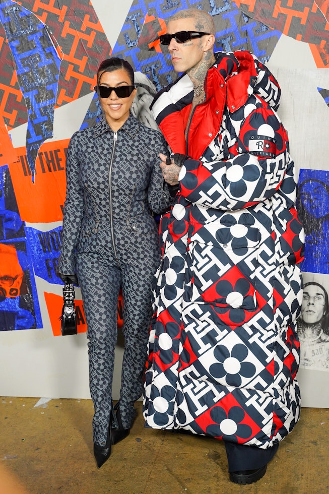 Kourtney Kardashian and Travis Barker at the Tommy Hilfiger NYFW show in Brooklyn.