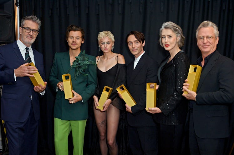 Rupert Everett, Harry Styles, Emma Corrin, David Dawson, Gina McKee, and Linus Roache, recipients of...