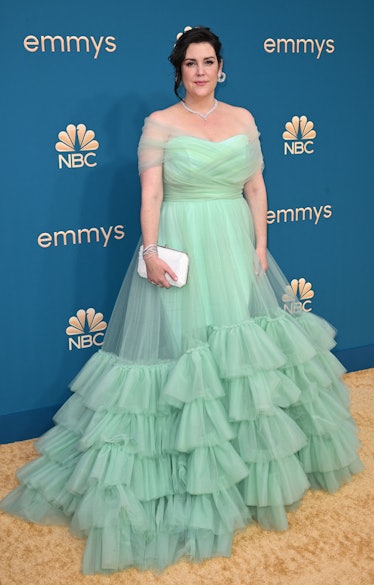 Melanie Lynskey arrives for the 74th Emmy Awards 