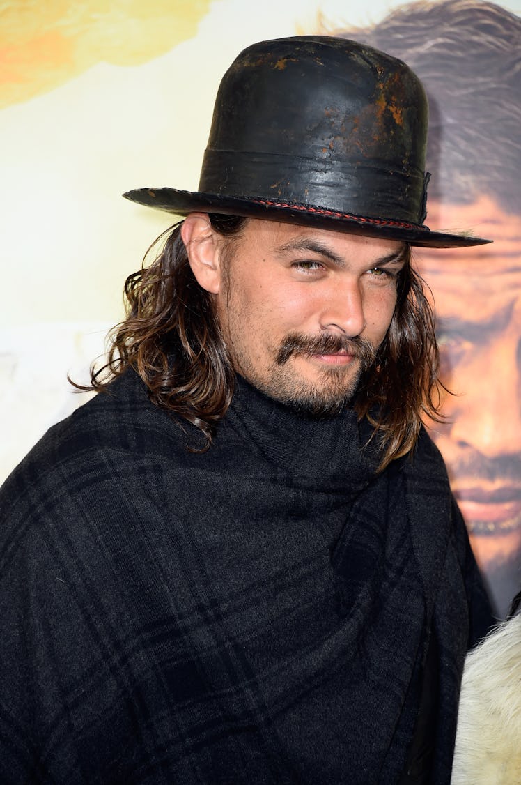 Jason Momoa's hair evolution includes Jason Momoa wearing funny hats as seen when he attended the pr...