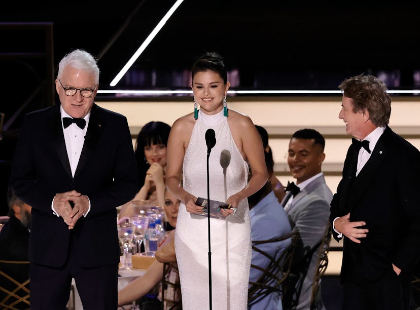 Steve Martin, Selena Gomez, and Martin Short at the 2022 Emmys