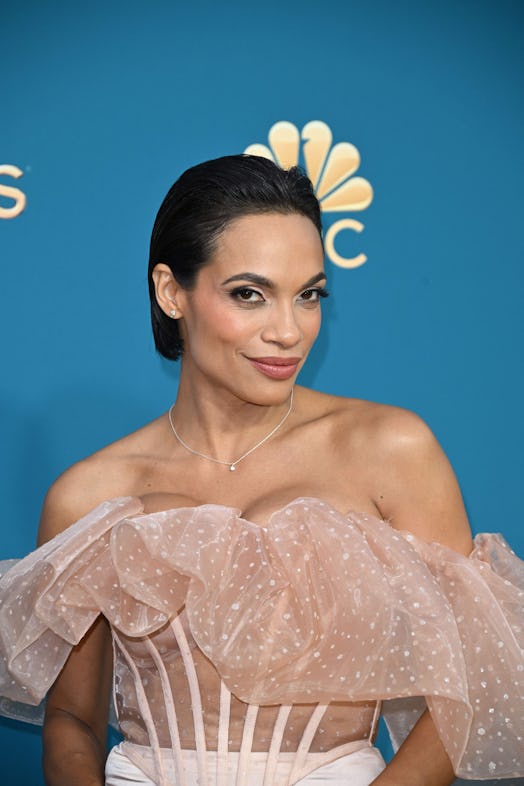 Rosario Dawson arrives for the 74th Emmy Awards at the Microsoft Theater in Los Angeles, California,...