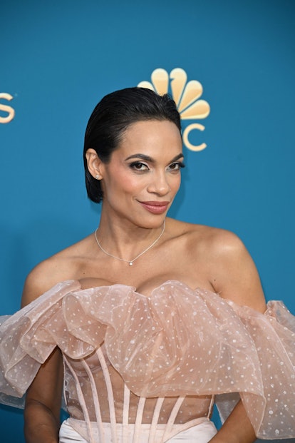 Rosario Dawson arrives for the 74th Emmy Awards at the Microsoft Theater in Los Angeles, California,...