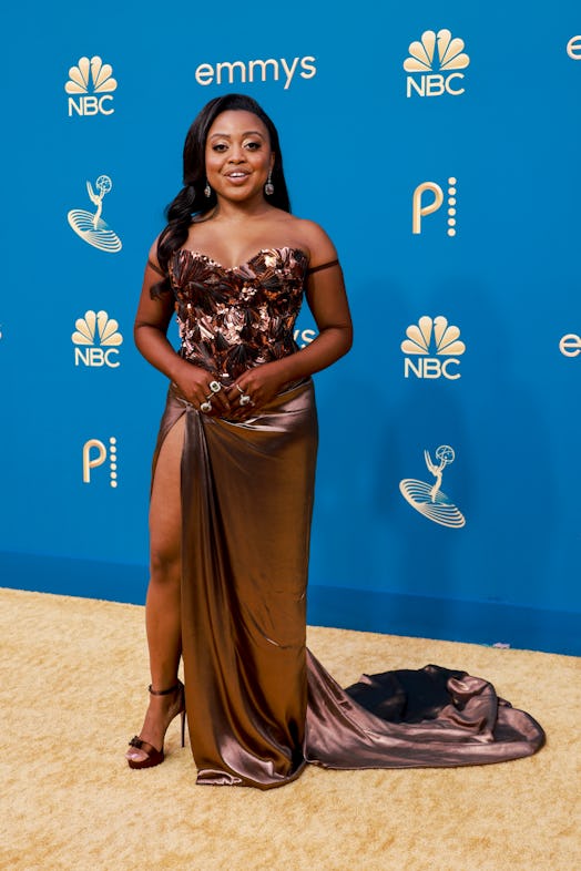 LOS ANGELES, CA - September 12, 2022 -  Quinta Brunson arriving at the 74th Primetime Emmy Awards at...