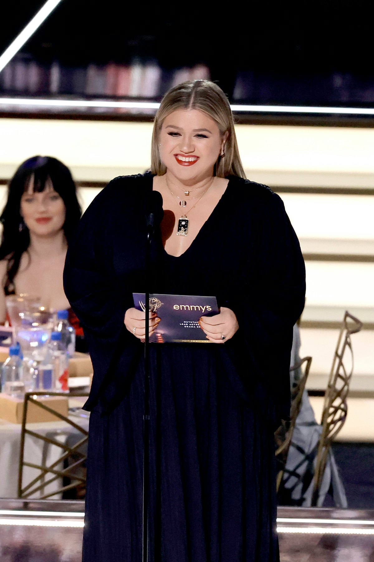 Kelly Clarkson speaks onstage during the 74th Primetime Emmys at Microsoft Theater on September 12, ...