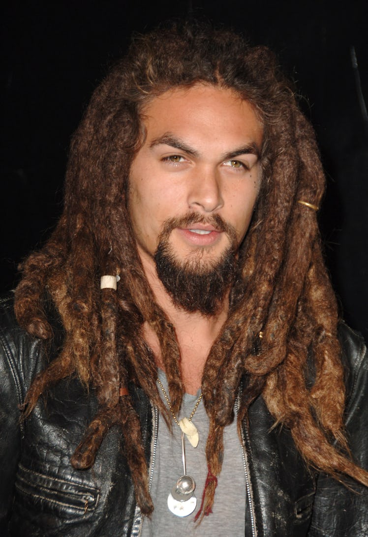 Jason Momoa's hair evolution includes Jason Momoa with thick dreadlocks as seen in October 2006 at W...