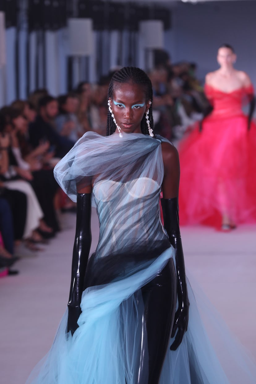 At New York Fashion Week Spring/Summer 2023, models walked on the runway at the Prabal Gurung SS23 S...