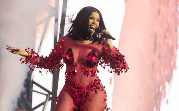 BIRMINGHAM, ENGLAND - JULY 09: Cardi B performs during the Wireless Festival at the National Exhibit...