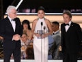Steve Martin, Selena Gomez and Martin Short presenting at the 2022 Emmys