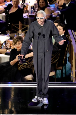 Pete Davidson's 2022 Emmys outfit was worn previously by Kanye and is seen here at the 74th Primetim...