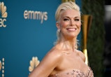 British actress Hannah Waddingham arrives for the 74th Emmy Awards at the Microsoft Theater in Los A...