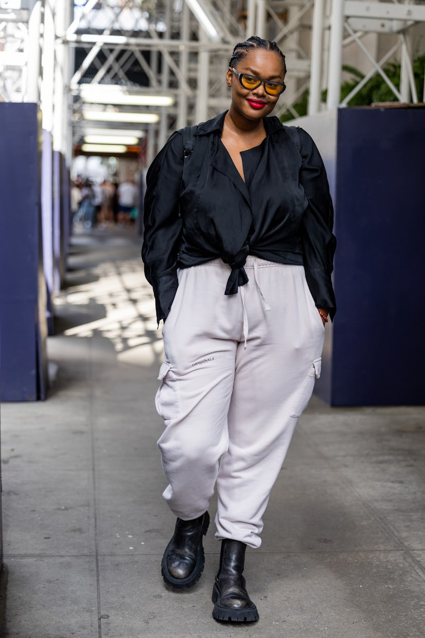 Precious Lee outside Carolina Herrera at New York Fashion Week. 