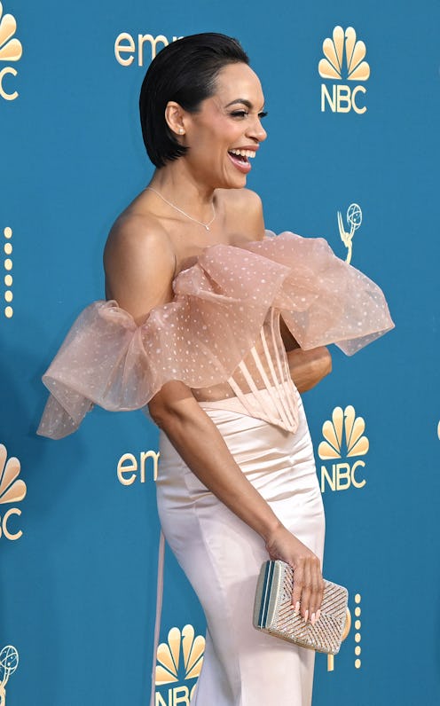 Rosario Dawson arrives for the 74th Emmy Awards at the Microsoft Theater in Los Angeles, California,…