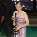 Amanda Seyfried accepts the Outstanding Lead Actress in a Limited or Anthology Series or Movie award...