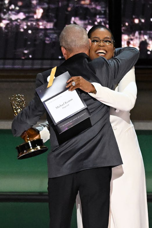 Emmy winner Michael Keaton thanks his parents in his acceptance speech.