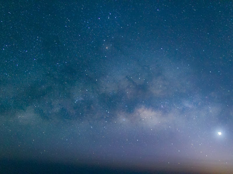 Milky way galaxy has stars and space dust in the universe.
