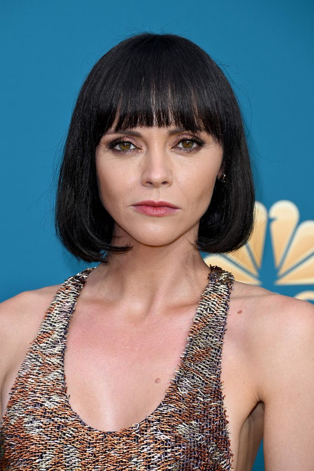 Christina Ricci's kids spoiled her when she got home from the Emmys. Here, she arrives for the 74th ...