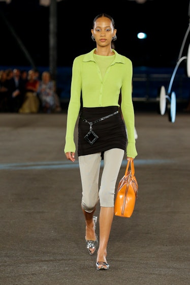 NEW-YORK, USA - SEPTEMBER 13: A model walks the runway during the Tory Burch Ready to Wear Spring/Su...