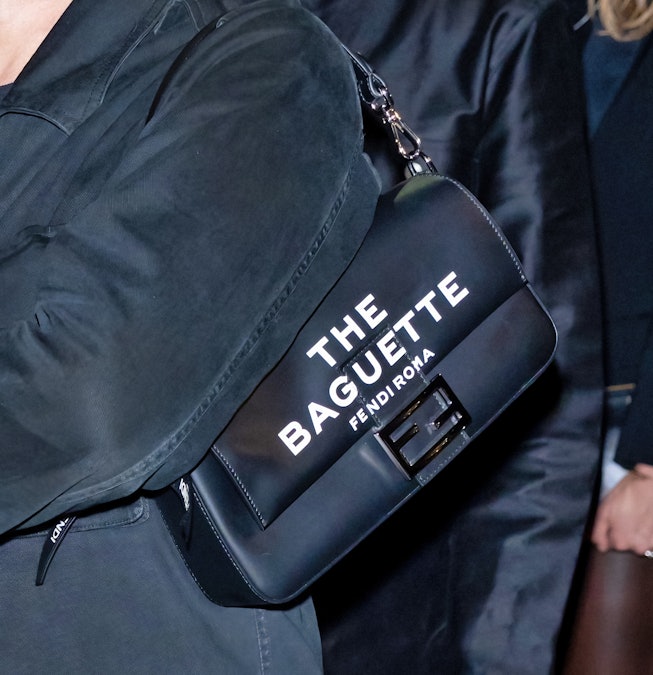 NEW YORK, NEW YORK - SEPTEMBER 09: Designer Marc Jacobs, handbag detail, is seen leaving the FENDI S...