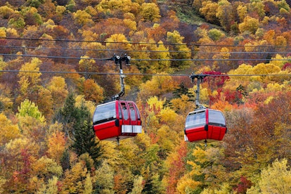 Autumn gondola sightseeing excursion at Stowe Mountain in Vermont, which is one of the most popular ...