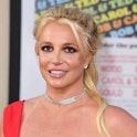 Britney Spears celebrated her sons' birthdays with a sweet post. Here, she arrives at the Sony Pictu...