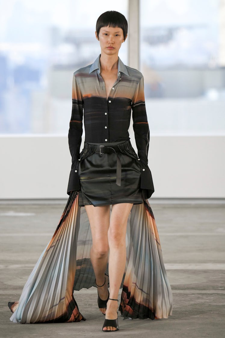 NEW-YORK, USA - SEPTEMBER 13: A model walks the runway during the Peter Do Ready to Wear Spring/Summ...